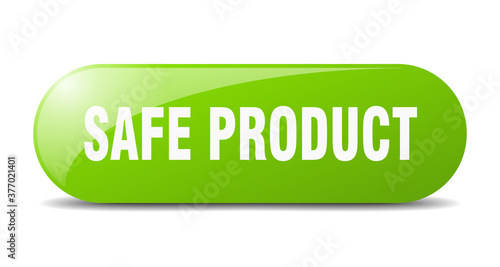 safe product button. sticker. banner. rounded glass sign