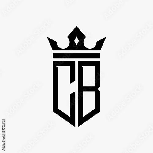 CB black color initial with crown logo template