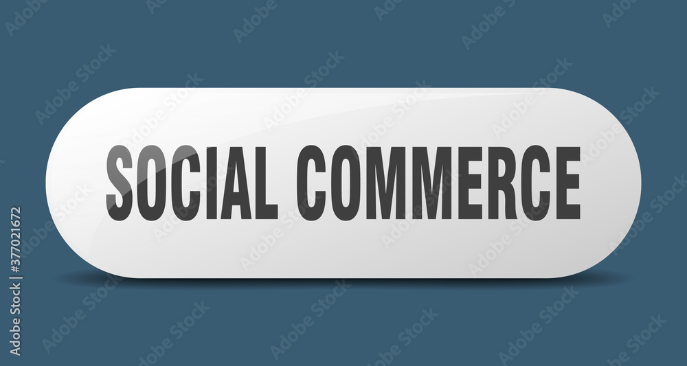 social commerce button. sticker. banner. rounded glass sign