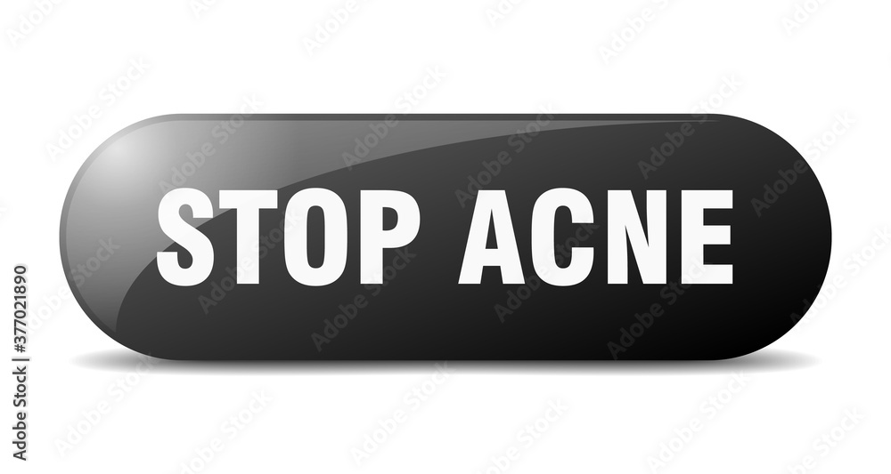 stop acne button. sticker. banner. rounded glass sign stop acne button. sticker. banner. rounded glass sign