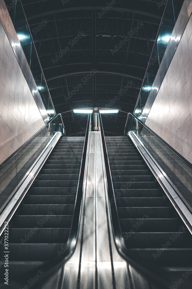 escalator in subway escalator in subway