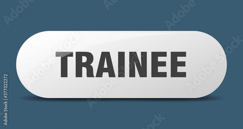 trainee button. sticker. banner. rounded glass sign