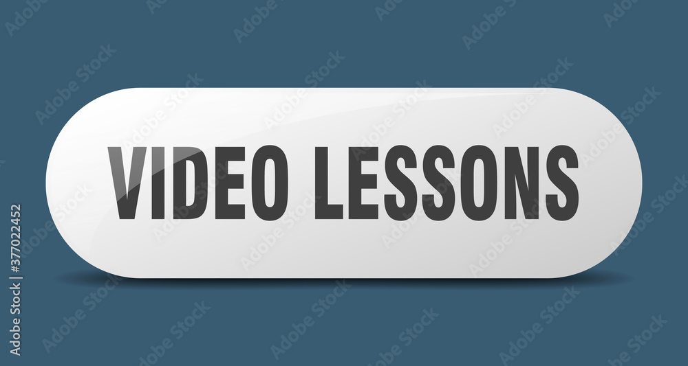 video lessons button. sticker. banner. rounded glass sign video lessons button. sticker. banner. rounded glass sign