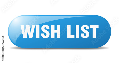 wish list button. sticker. banner. rounded glass sign