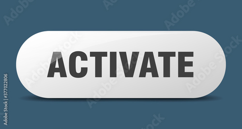 activate button. sticker. banner. rounded glass sign