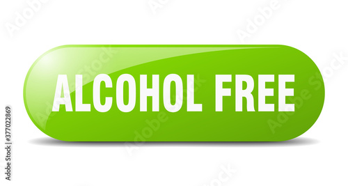 alcohol free button. sticker. banner. rounded glass sign