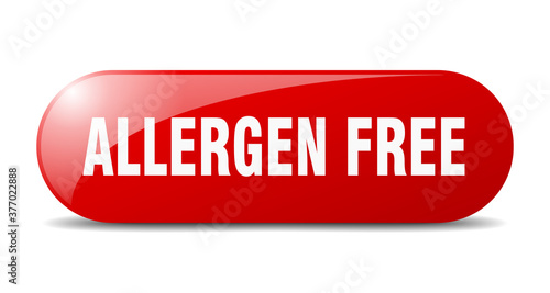 allergen free button. sticker. banner. rounded glass sign
