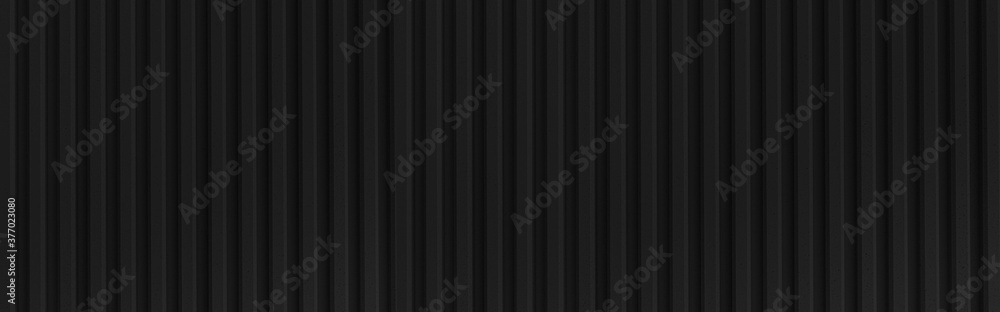 Panorama of Black Corrugated metal background and texture surface or galvanize steel Panorama of Black Corrugated metal background and texture surface or galvanize steel