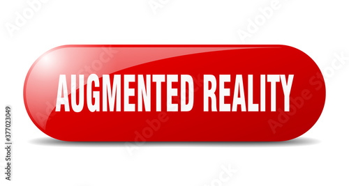augmented reality button. sticker. banner. rounded glass sign