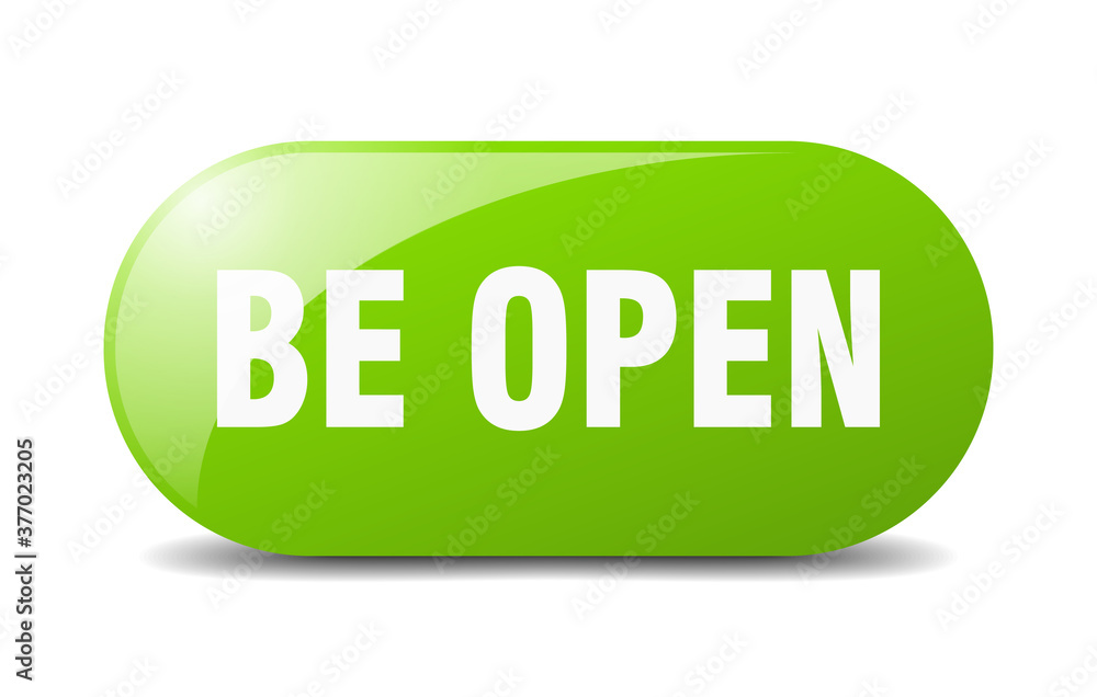 be open button. sticker. banner. rounded glass sign be open button. sticker. banner. rounded glass sign