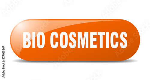 bio cosmetics button. sticker. banner. rounded glass sign