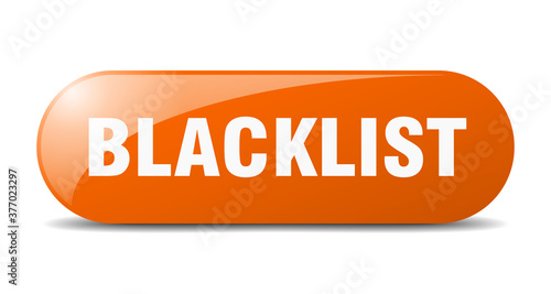 blacklist button. sticker. banner. rounded glass sign