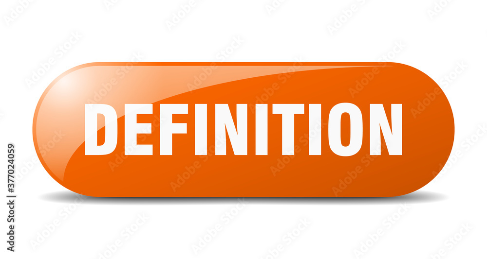 definition button. sticker. banner. rounded glass sign