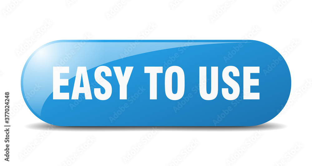 easy to use button. sticker. banner. rounded glass sign easy to use button. sticker. banner. rounded glass sign