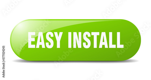 easy install button. sticker. banner. rounded glass sign