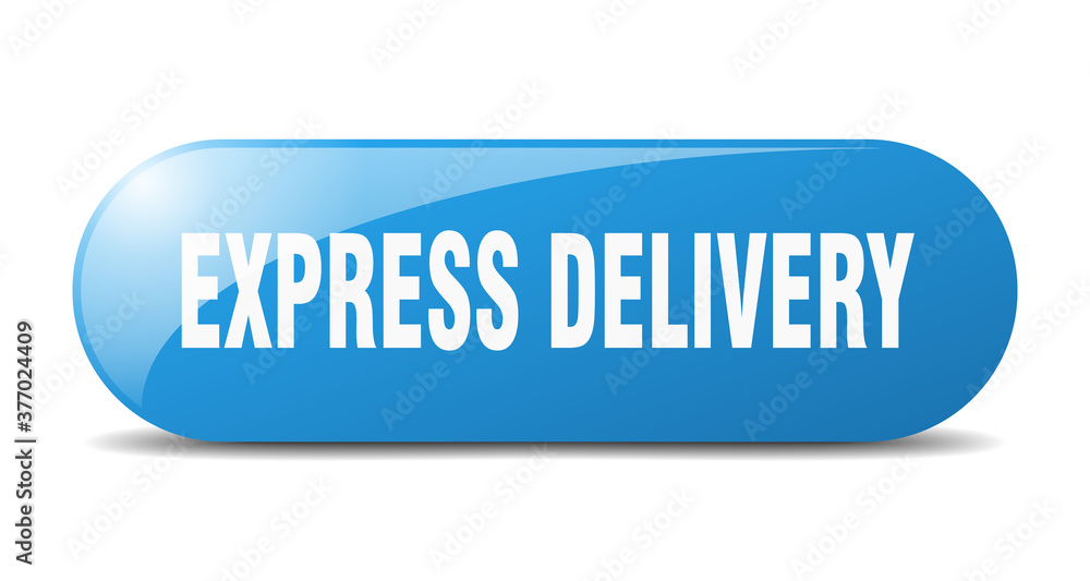 express delivery button. sticker. banner. rounded glass sign express delivery button. sticker. banner. rounded glass sign