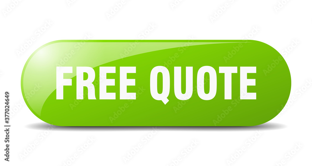 free quote button. sticker. banner. rounded glass sign free quote button. sticker. banner. rounded glass sign