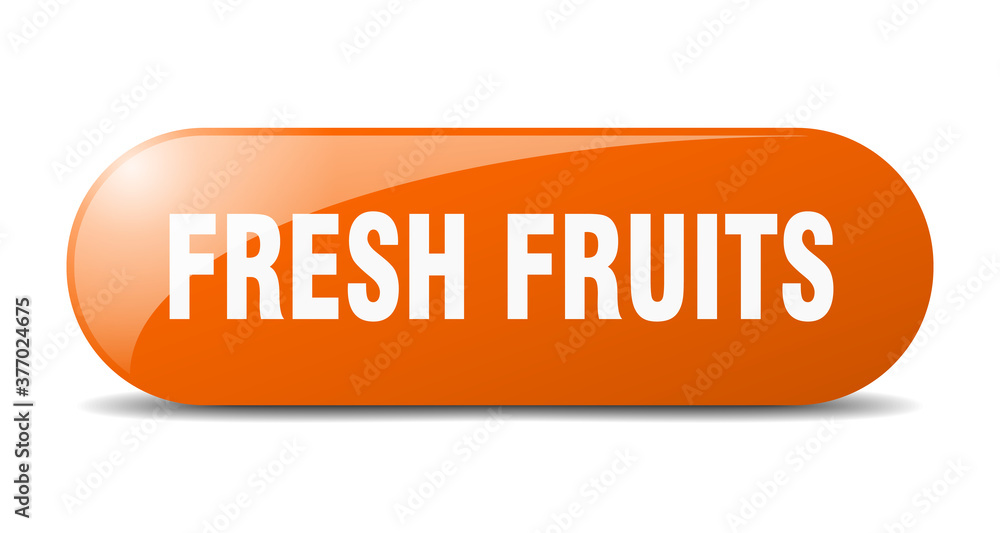 fresh fruits button. sticker. banner. rounded glass sign fresh fruits button. sticker. banner. rounded glass sign