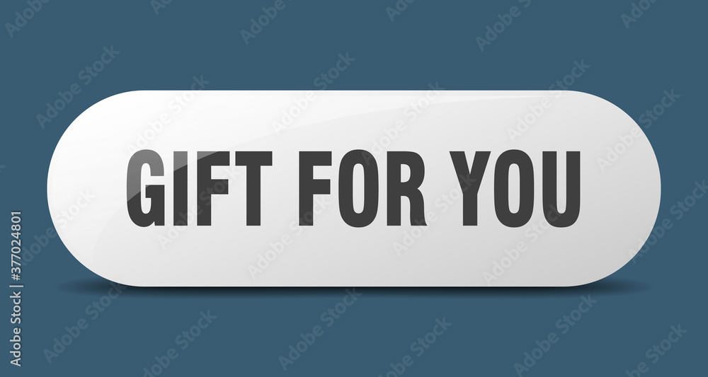 gift for you button. sticker. banner. rounded glass sign