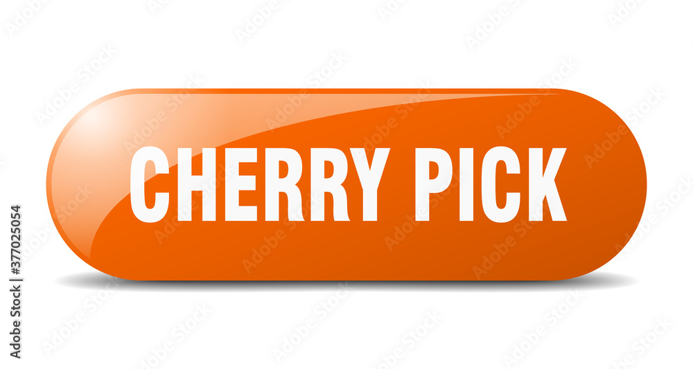 cherry pick button. sticker. banner. rounded glass sign