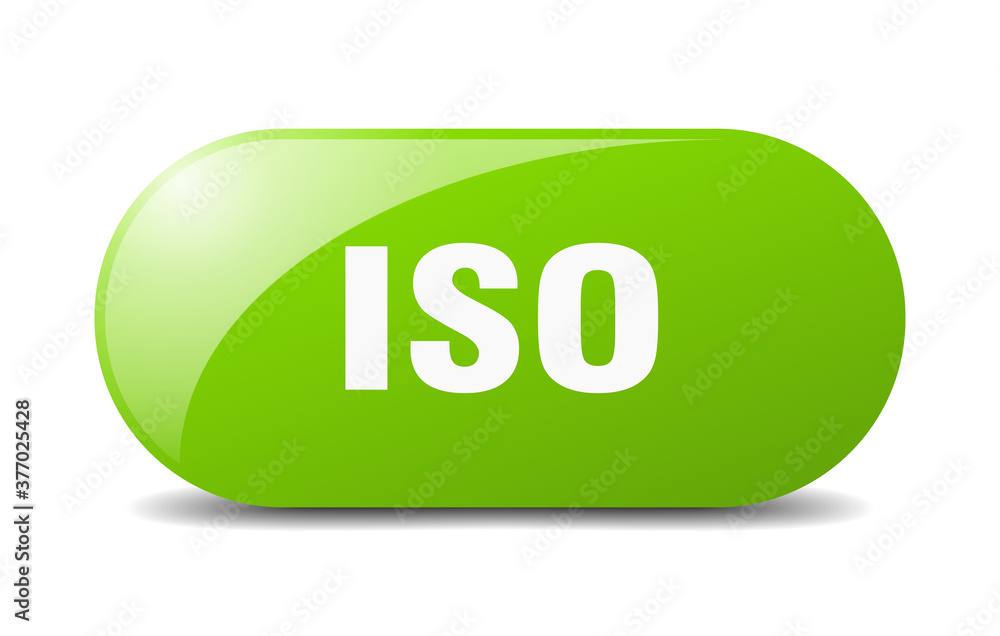 iso button. sticker. banner. rounded glass sign iso button. sticker. banner. rounded glass sign