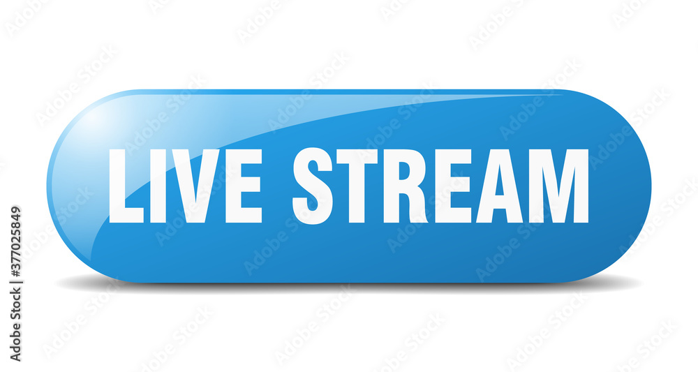 live stream button. sticker. banner. rounded glass sign live stream button. sticker. banner. rounded glass sign