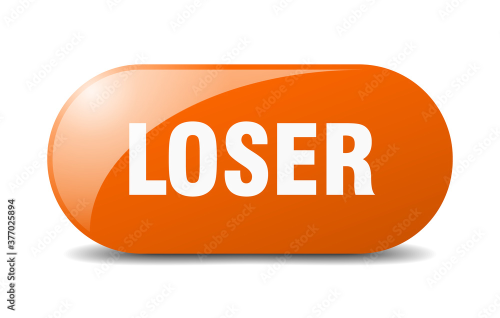 loser button. sticker. banner. rounded glass sign loser button. sticker. banner. rounded glass sign