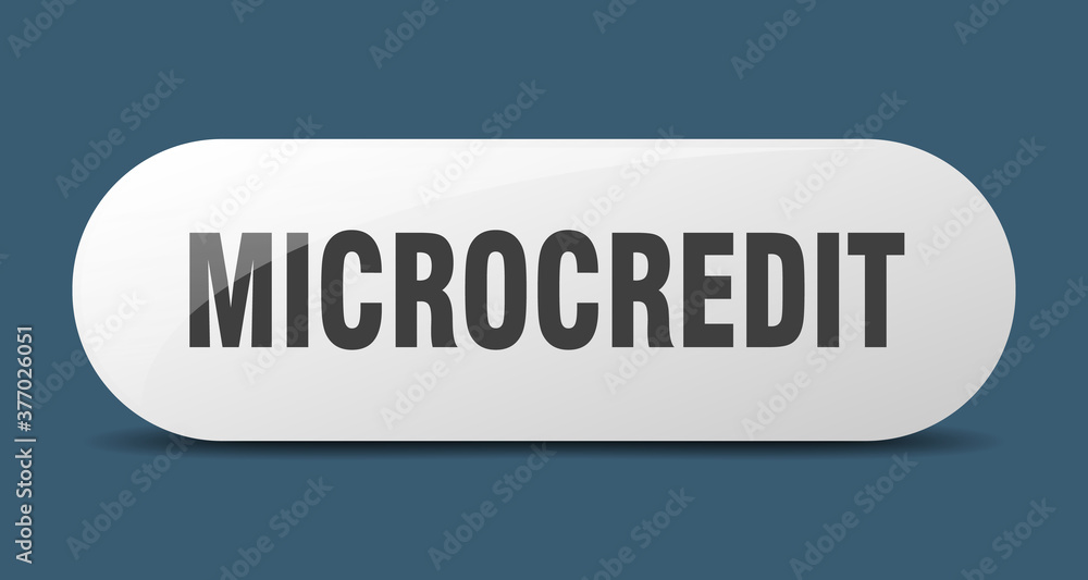 microcredit button. sticker. banner. rounded glass sign