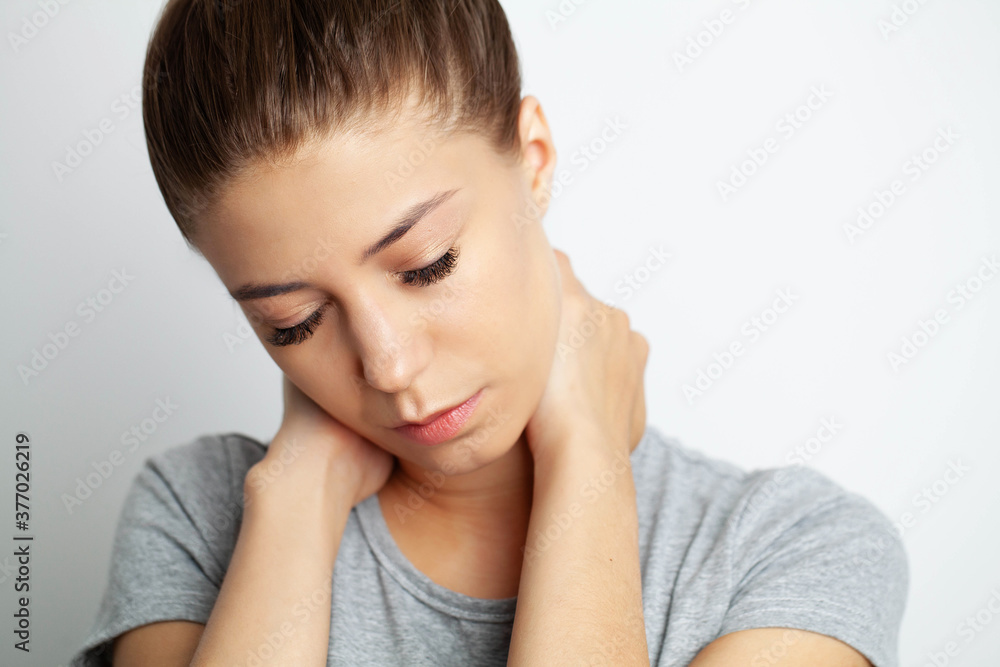 Beautiful Young Woman Suffering From Neck Pain Beautiful Young Woman Suffering From Neck Pain