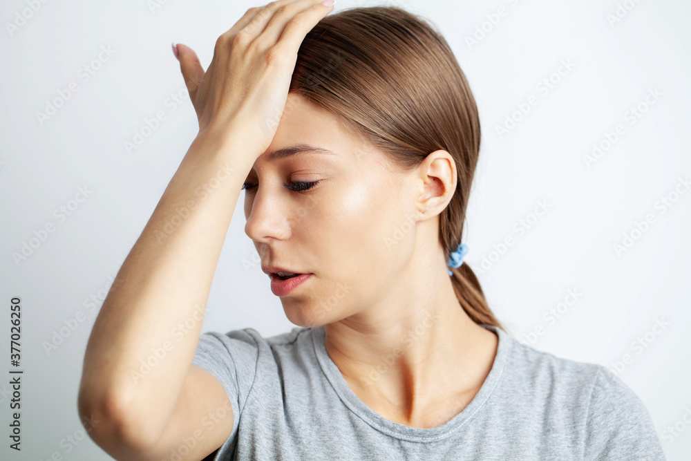Beautiful Young Woman Feeling Strong Head Pain Beautiful Young Woman Feeling Strong Head Pain