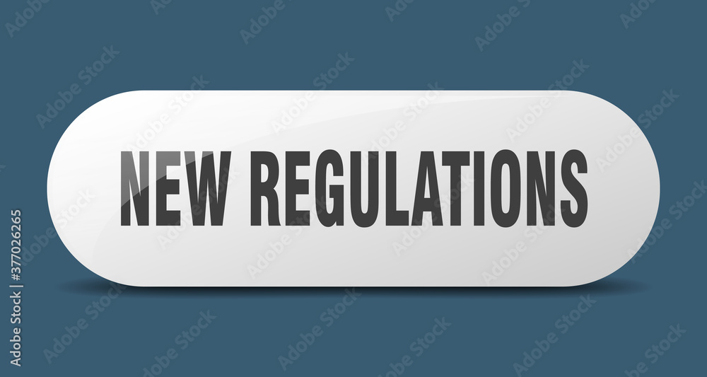new regulations button. sticker. banner. rounded glass sign new regulations button. sticker. banner. rounded glass sign