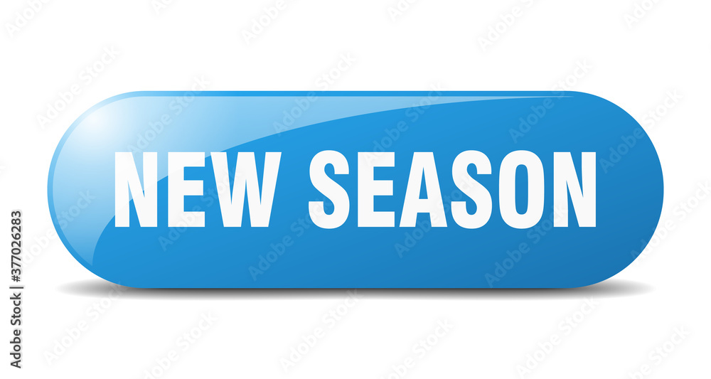 new season button. sticker. banner. rounded glass sign new season button. sticker. banner. rounded glass sign