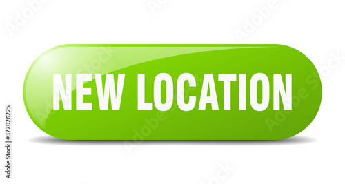 new location button. sticker. banner. rounded glass sign