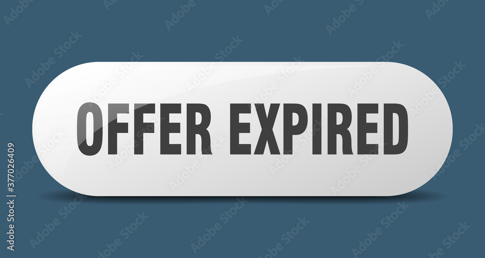offer expired button. sticker. banner. rounded glass sign