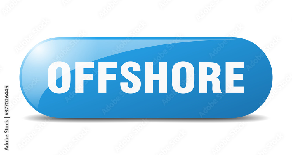 offshore button. sticker. banner. rounded glass sign offshore button. sticker. banner. rounded glass sign