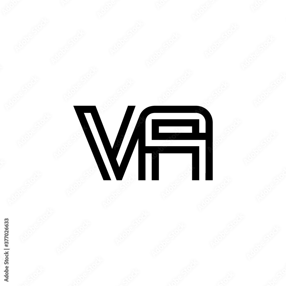 initial letter va line stroke logo modern initial letter va line stroke logo modern