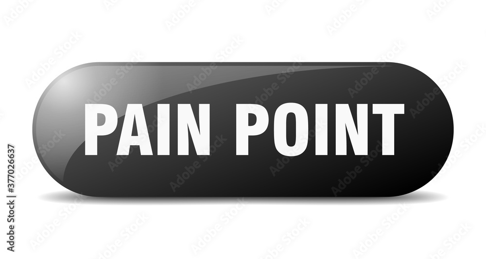 pain point button. sticker. banner. rounded glass sign pain point button. sticker. banner. rounded glass sign