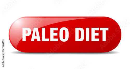 paleo diet button. sticker. banner. rounded glass sign