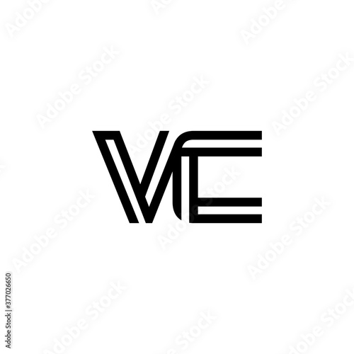 initial letter vc line stroke logo modern