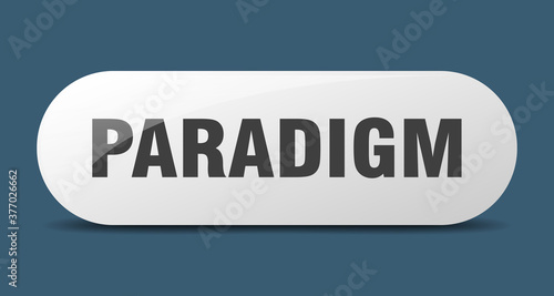 paradigm button. sticker. banner. rounded glass sign