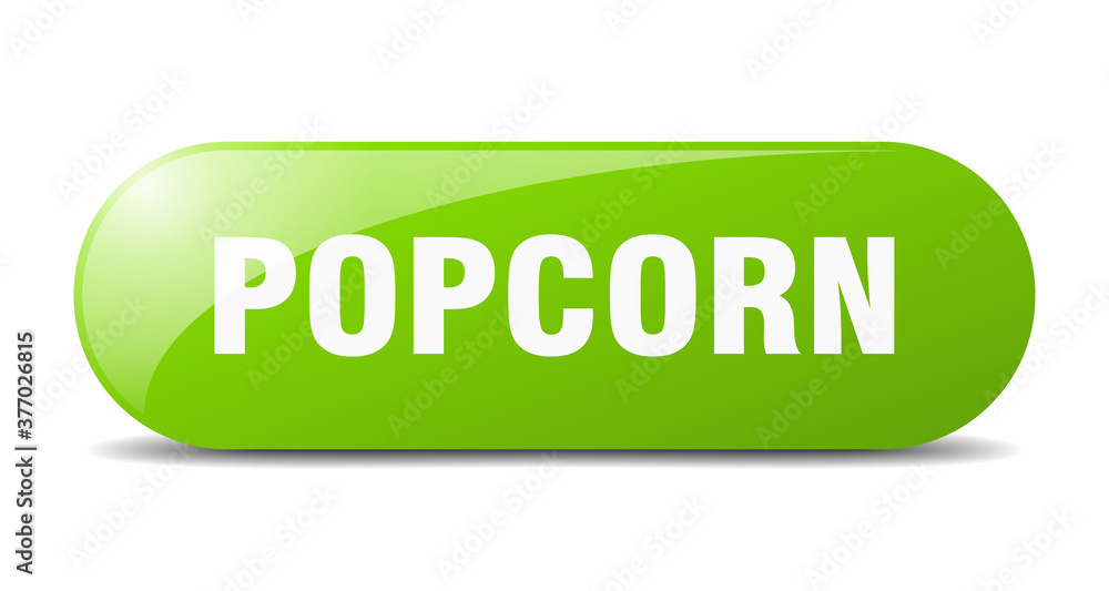 popcorn button. sticker. banner. rounded glass sign popcorn button. sticker. banner. rounded glass sign