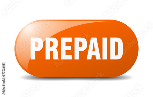 prepaid button. sticker. banner. rounded glass sign