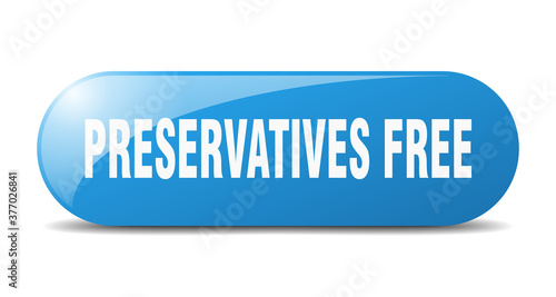 preservatives free button. sticker. banner. rounded glass sign
