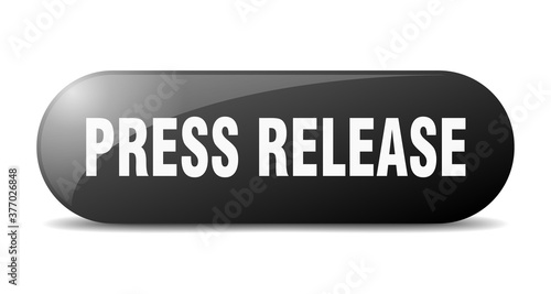 press release button. sticker. banner. rounded glass sign