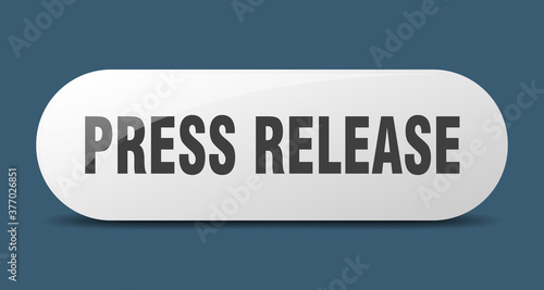 press release button. sticker. banner. rounded glass sign