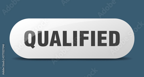 qualified button. sticker. banner. rounded glass sign