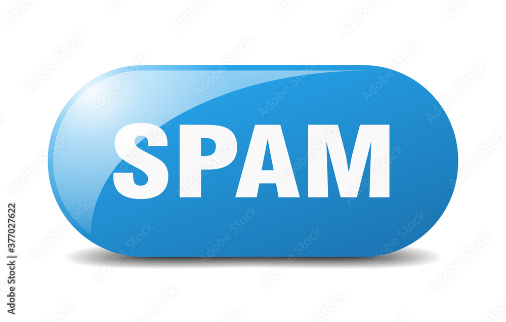 spam button. sticker. banner. rounded glass sign spam button. sticker. banner. rounded glass sign