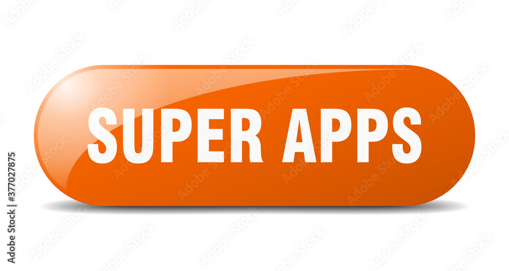super apps button. sticker. banner. rounded glass sign super apps button. sticker. banner. rounded glass sign