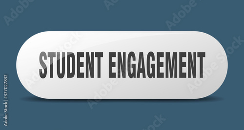 student engagement button. sticker. banner. rounded glass sign