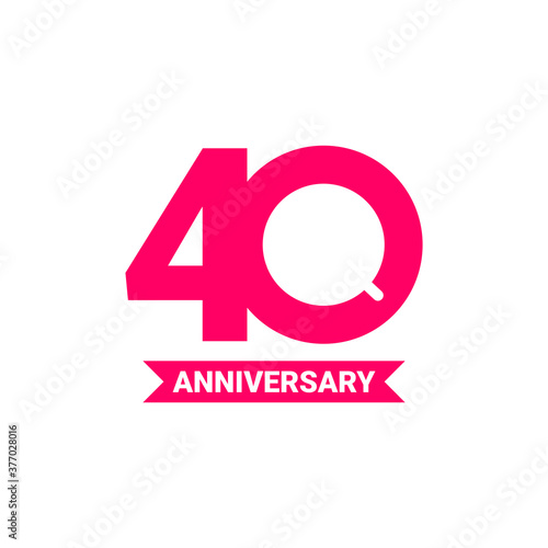 40 Years Anniversary Celebration Vector Template Design Illustration